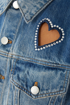 Jeff Heart Embellished Cropped Denim Jacket